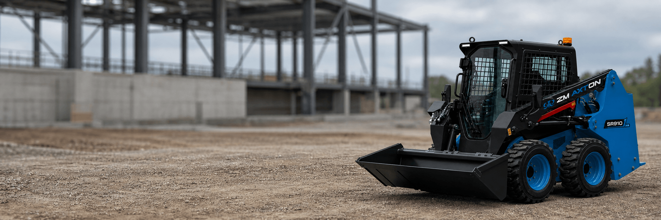SR910 Electric Compact Skid Steer on a job site